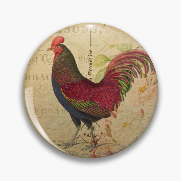 Item preview, Rainbow Rooster Cock Vintage Postcard Carte Postale Floral Shabby Chic Seasons designed and sold by WizardsWorld.
