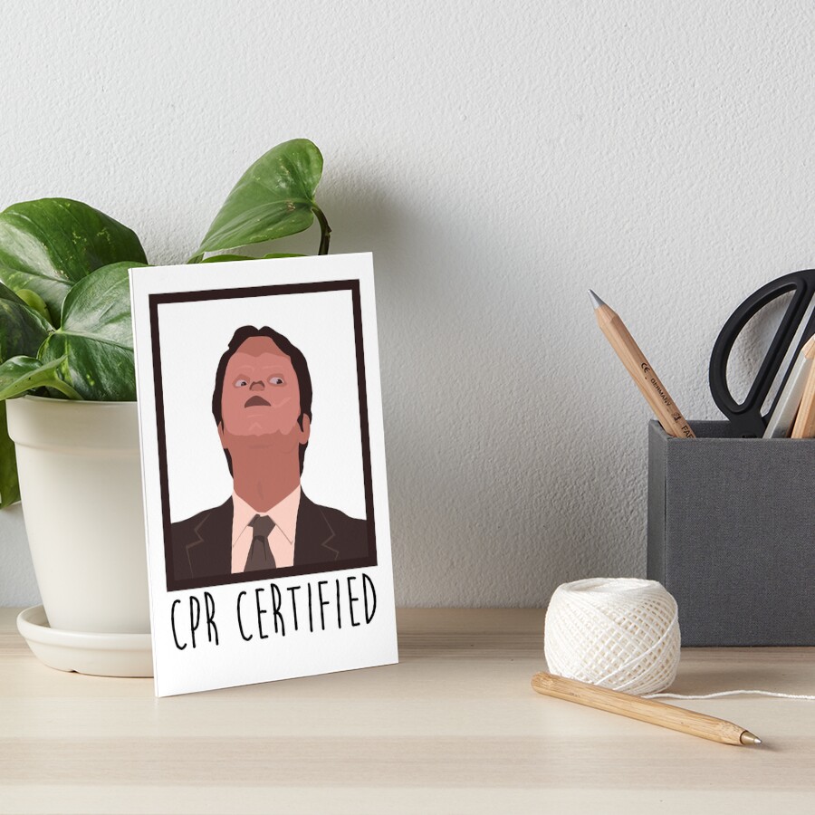 "Dwight Schrute CPR Mask" Art Board Print by SparksGraphics Redbubble