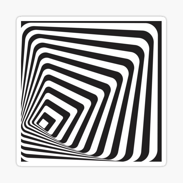 Black And White Optical Illusion Retro Graphic Sticker For Sale By Artsandsoul Redbubble