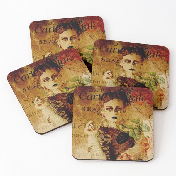 Item preview, Paris Lady of the Night Vintage Postcard Carte Postale Floral Shabby Chic Seasons designed and sold by WizardsWorld.