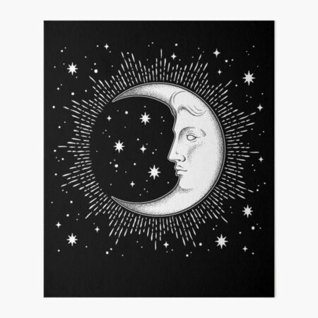 Old and Young Moon Full Luna with Stars