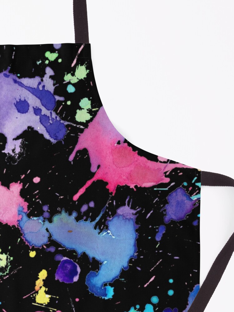 Alternate view of Black Background Paint Splatter Apron