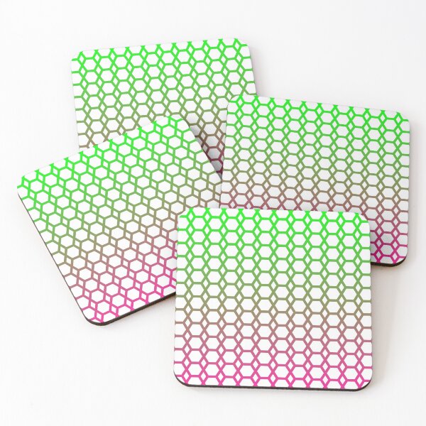 Item preview, Tropical Wander - Hexagon Pattern in Pink and Lime Green Gradient  designed and sold by belly-e-luna.