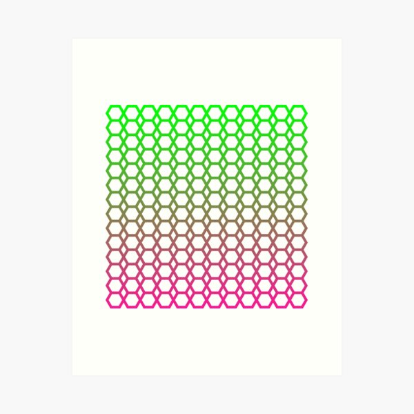 Item preview, Tropical Wander - Hexagon Pattern in Pink and Lime Green Gradient  designed and sold by belly-e-luna.
