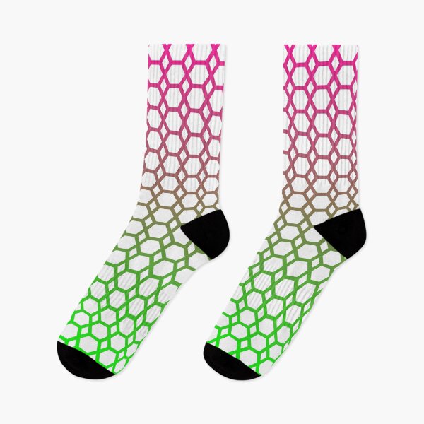 Item preview, Tropical Wander - Hexagon Pattern in Pink and Lime Green Gradient  designed and sold by belly-e-luna.