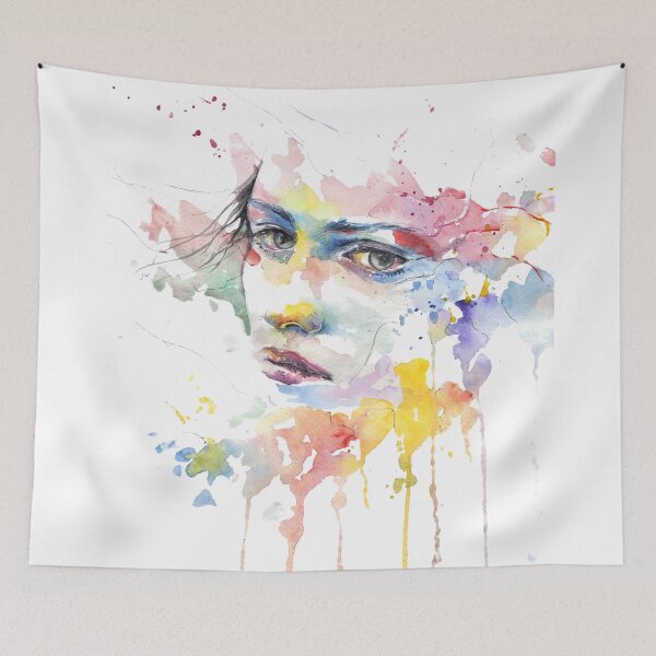 Item preview, Girl painted in watercolor designed and sold by jwebmarket.
