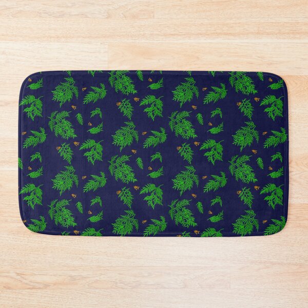 Item preview, Coniferous Cedar Leaf Pattern (on navy blue) designed and sold by Davey's Designs.