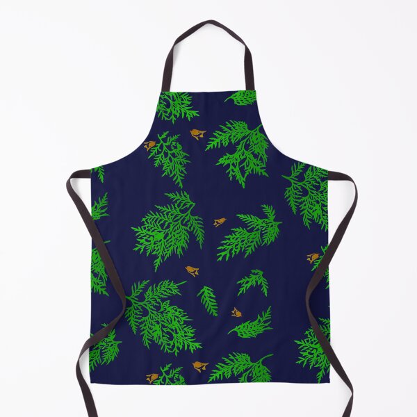 Item preview, Coniferous Cedar Leaf Pattern (on navy blue) designed and sold by Davey's Designs.