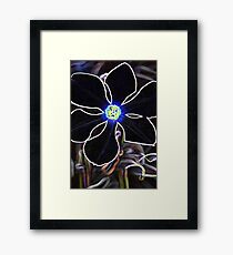 Glowing Poet's Daffodil in Neon Framed Print