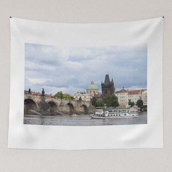 Item preview, Charles bridge over Vltava river Prague riverside  designed and sold by goceris.