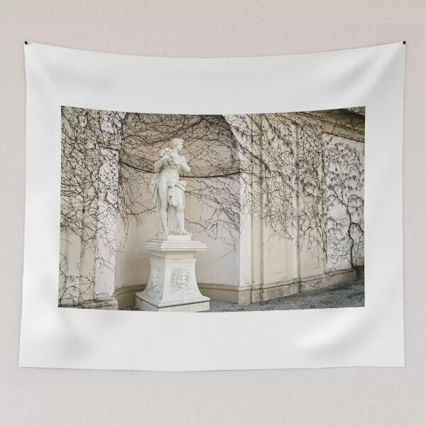 Item preview, Statue and wall with creeper plant in Vienna autumn season vintage designed and sold by goceris.