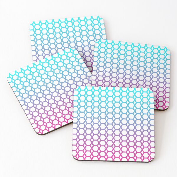 Item preview, Tropical Dream- Hexagon Pattern in Pink and Celeste Blue Gradient  designed and sold by belly-e-luna.