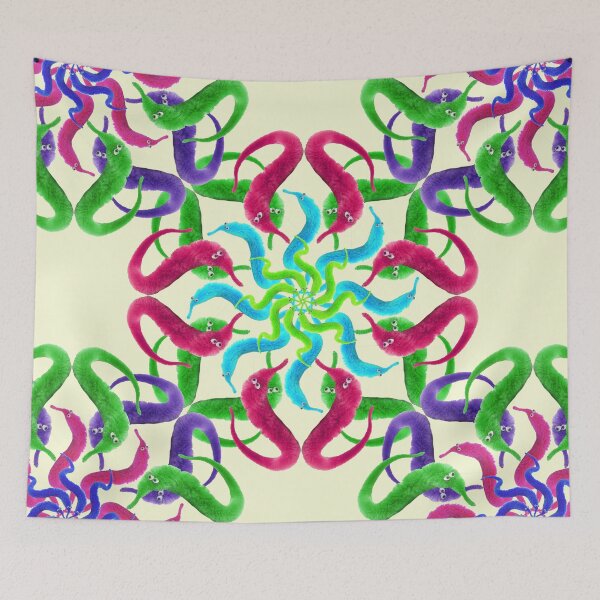 Item preview, worms on strings mandala designed and sold by burenkaUA.