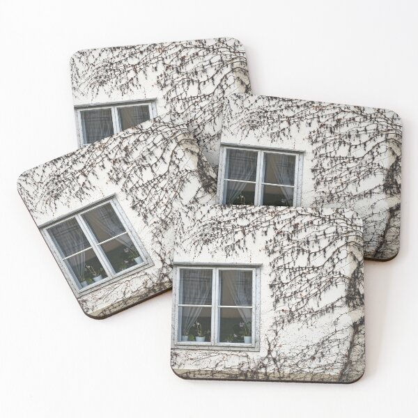 Item preview, wall with wooden window and creeper plant Vienna Austria designed and sold by goceris.