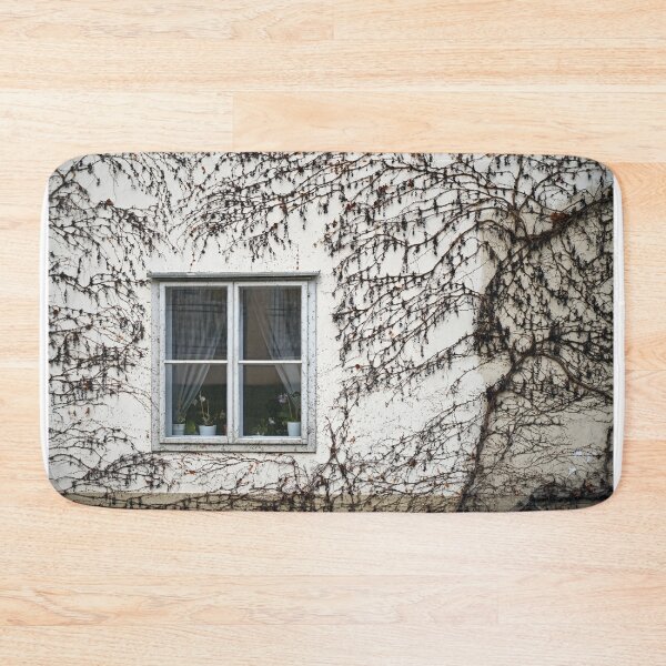 Item preview, wall with wooden window and creeper plant Vienna Austria designed and sold by goceris.