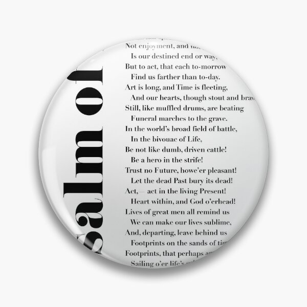 Item preview, A Psalm of Life by Henry Wadsworth Longfellow designed and sold by TypographyTales.