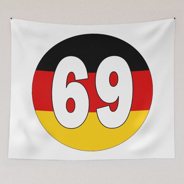 Item preview, Number 69 with Germany flag on the background designed and sold by AllShirts21.