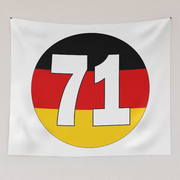Item preview, Number 71 with Germany flag on the background designed and sold by AllShirts21.