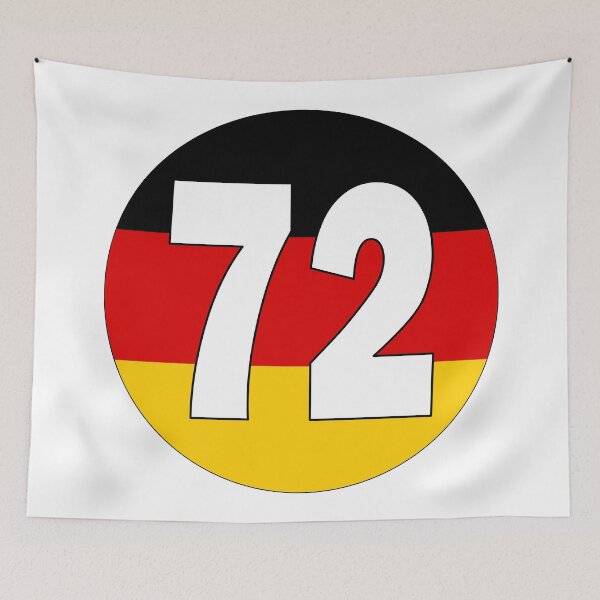 Item preview, Number 72 with Germany flag on the background designed and sold by AllShirts21.