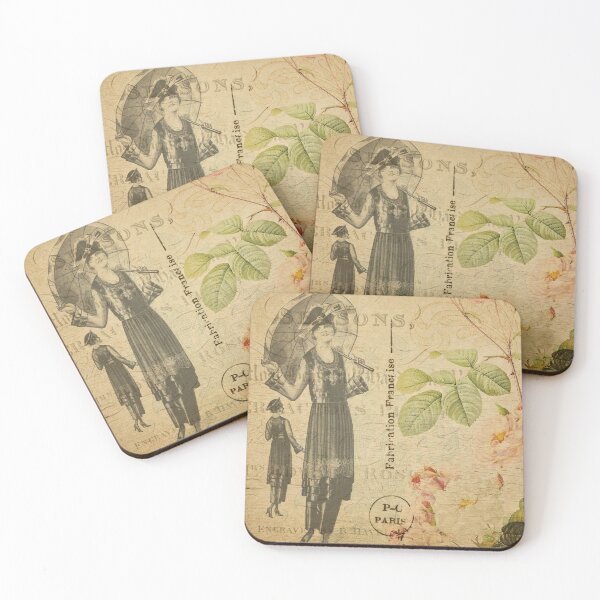 Item preview, Autumn Rain in Paris Vintage Postcard Carte Postale Floral Shabby Chic Seasons designed and sold by WizardsWorld.
