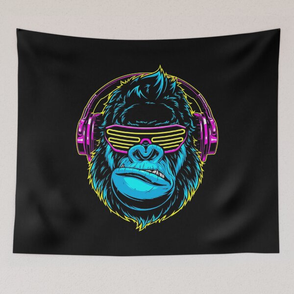 Item preview, Gorilla with headphones designed and sold by GlobalWardrobe.