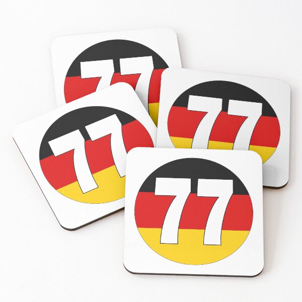 Artikelvorschau, Nummer 77 mit Deutschlandflagge im Hintergrund entworfen und verkauft von AllShirts21.
