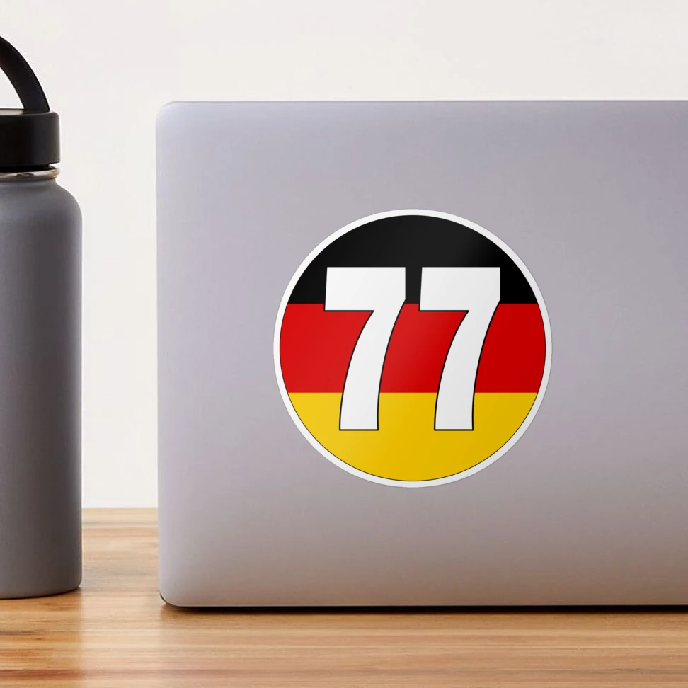 Number 77 with Germany flag on the background Sticker for Sale by  AllShirts21