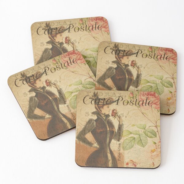 Item preview, Parisienne Lady Tight Corset Vintage Postcard Carte Postale Floral Shabby Chic Seasons designed and sold by WizardsWorld.