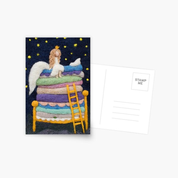 Sleepless princess fairy tale art Postcard