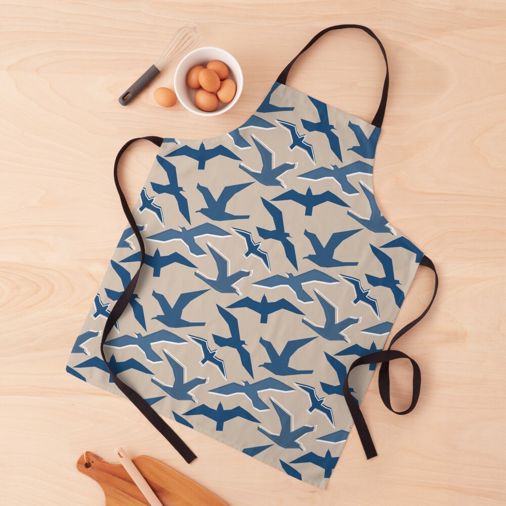 Blue Seagull Silhouettes Apron