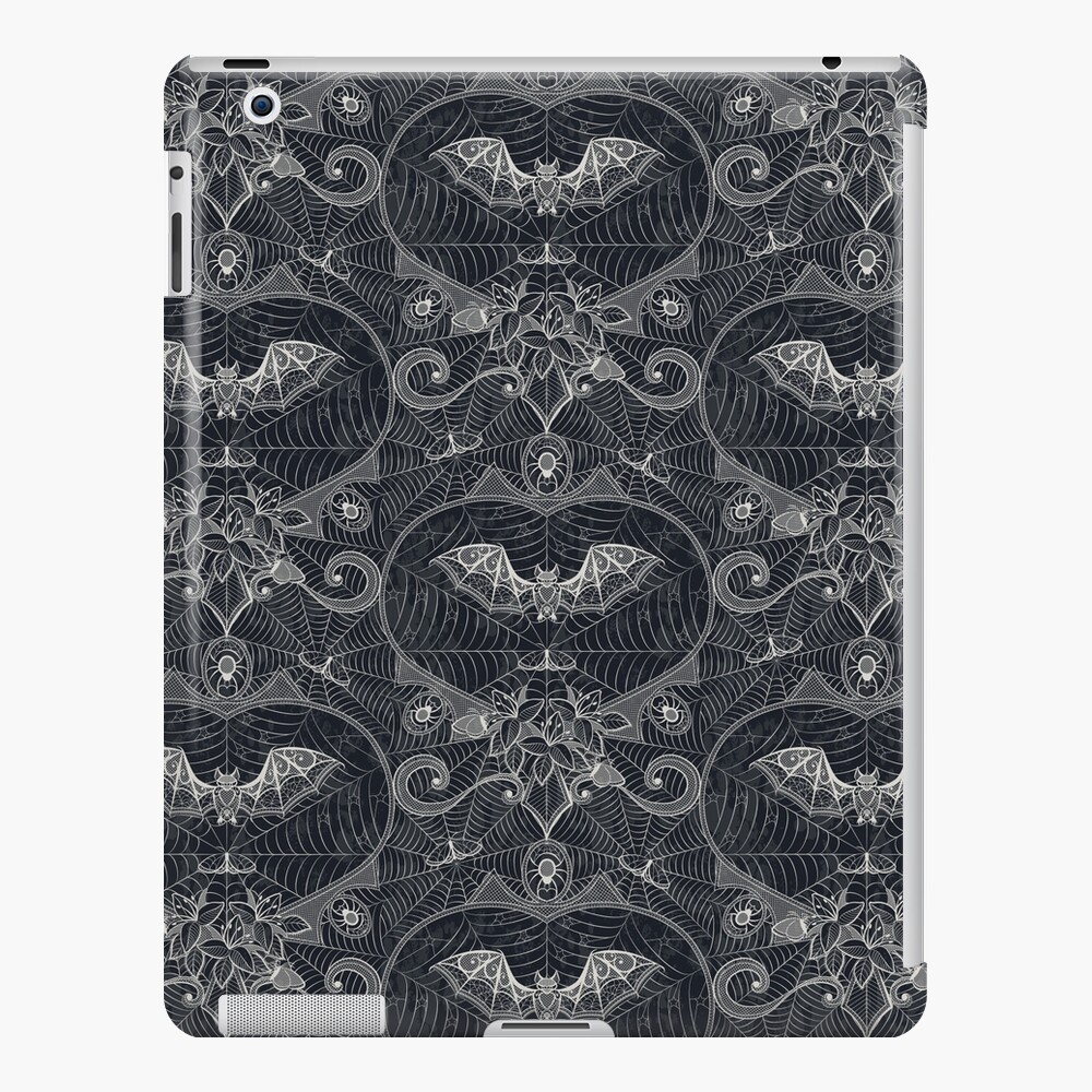 Gothic Halloween Lace - Bats - Black iPad Case & Skin