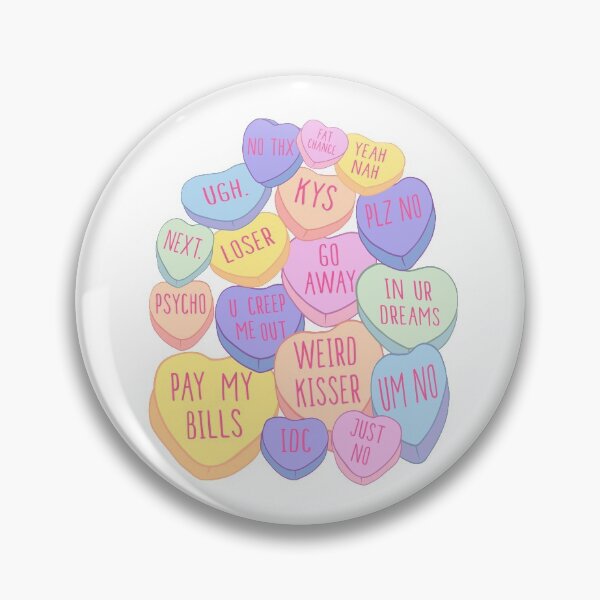 Item preview, Mean Anti Valentines Day Candy Conversation Hearts Singles  designed and sold by funnytshirtemp.