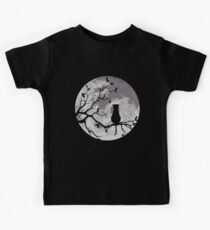 The Cat And The Moon Kids Tee