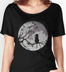 The Cat And The Moon Women's Relaxed Fit T-Shirt