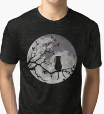 The Cat And The Moon Tri-blend T-Shirt