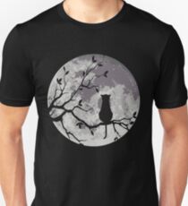 The Cat And The Moon Unisex T-Shirt