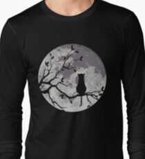 The cat and the moon - Cat - T-Shirt | TeePublic