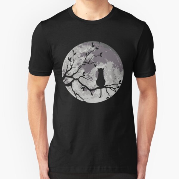The Cat And The Moon Slim Fit T-Shirt