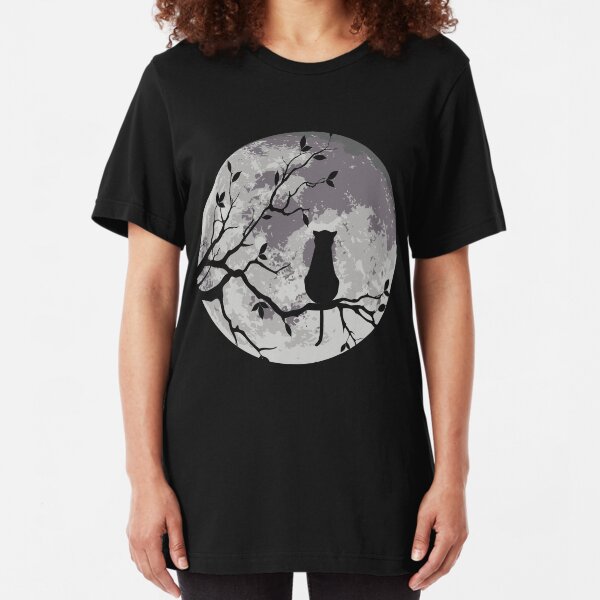 The Cat And The Moon Slim Fit T-Shirt