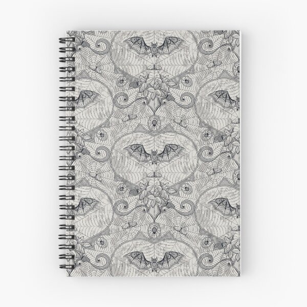 Item preview, Gothic Halloween Lace - Bats - Light Grey designed and sold by appleyards.