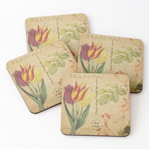 Item preview, Spring Tulips Vintage Postcard Carte Postale Floral Shabby Chic Seasons designed and sold by WizardsWorld.