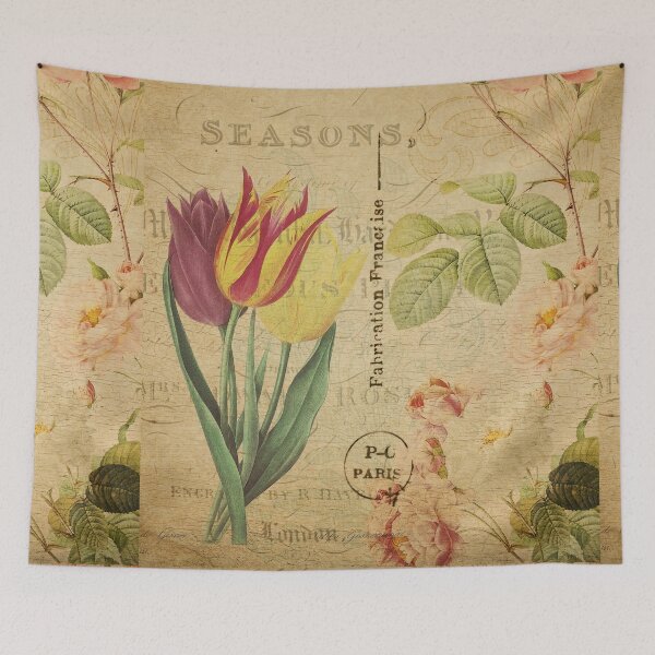 Item preview, Spring Tulips Vintage Postcard Carte Postale Floral Shabby Chic Seasons designed and sold by WizardsWorld.