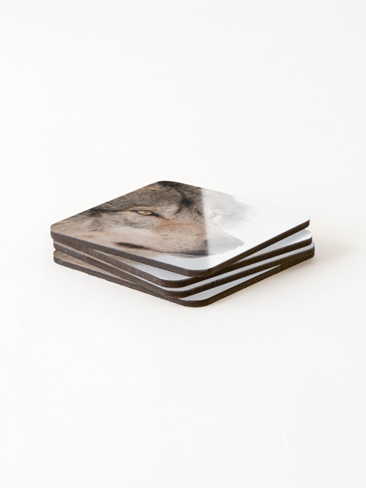 Thumbnail 4 of 5, Coasters (Set of 4), Timber Wolf designed and sold by WolvesOnly.