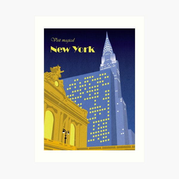 Vintage New York Travel Poster Art Print