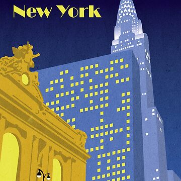 Artwork thumbnail, Vintage New York Travel Poster by Philcohnartist