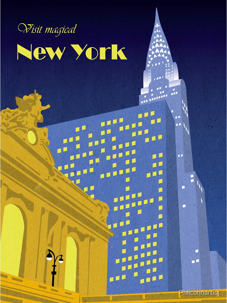 Vintage New York Travel Poster by Philcohnartist