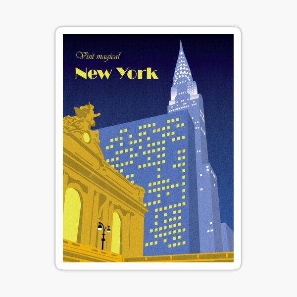 Vintage New York Travel Poster Sticker