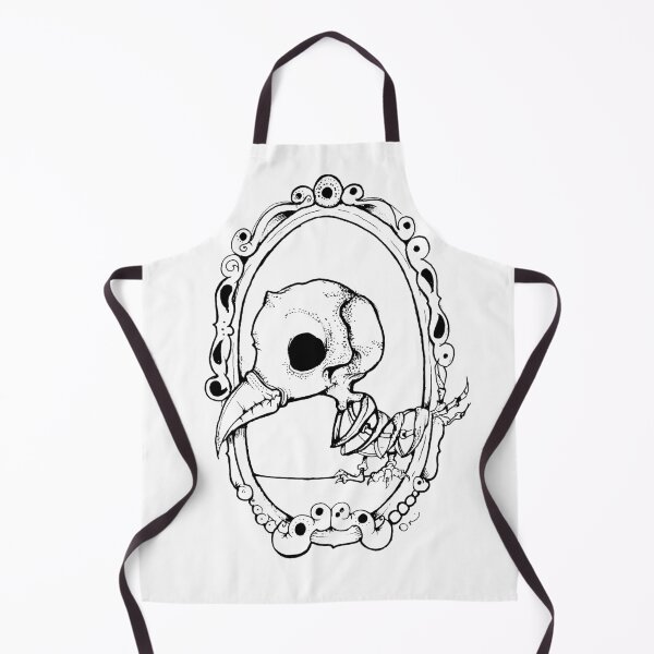 Item preview, A Creepy Black and White Skeleton Bird in a Gothic mirror frame designed and sold by Lattovelara.