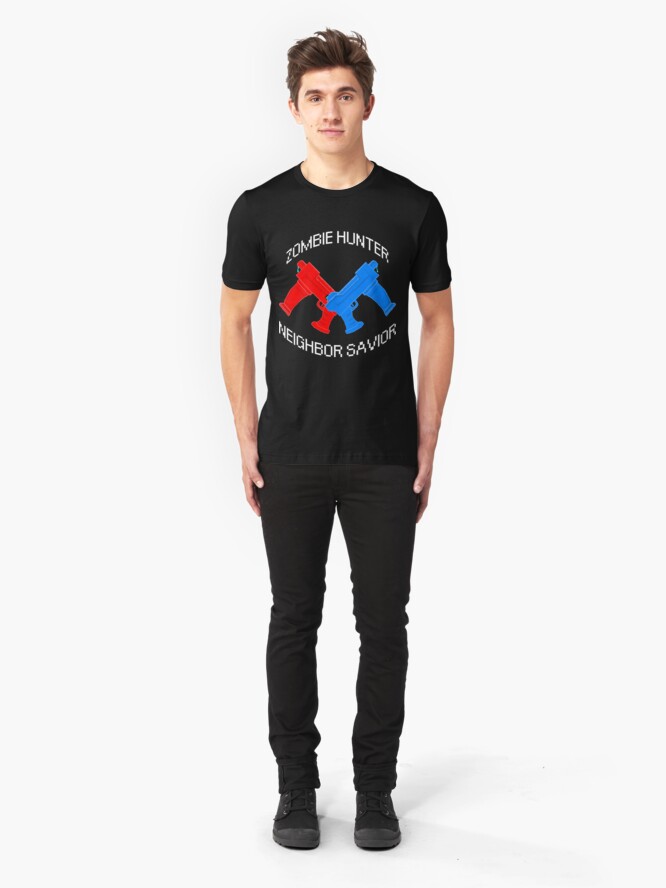 Alternate view of Zombie Hunter - Neighbor Savior Slim Fit T-Shirt