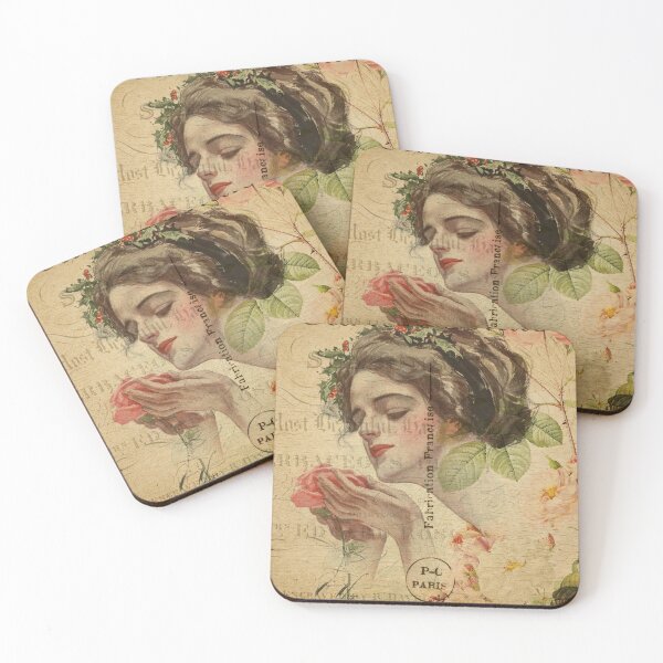 Item preview, Parisienne Angel Vintage Postcard Carte Postale Floral Shabby Chic Seasons designed and sold by WizardsWorld.